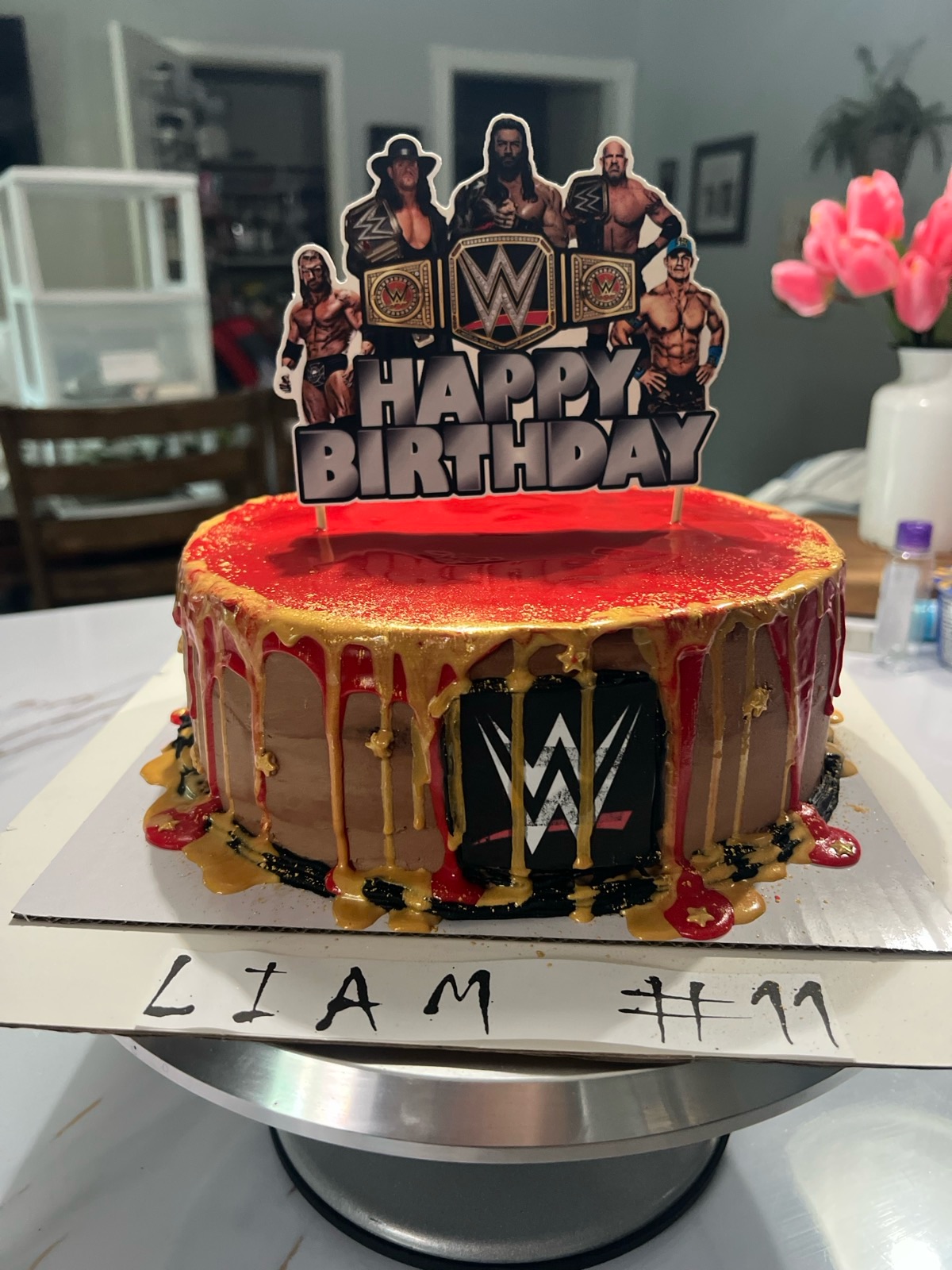 Wrestling drip cake